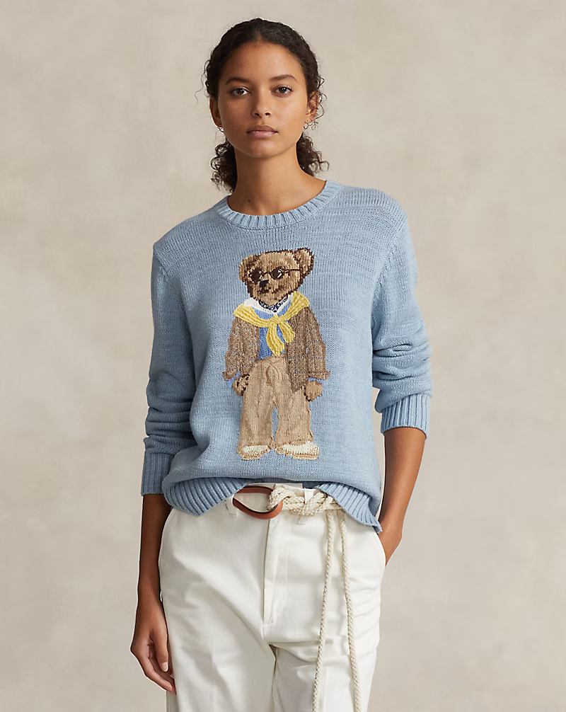 Polo Ralph Lauren Polo Bear Women's Cotton Sweater Blue Size Small