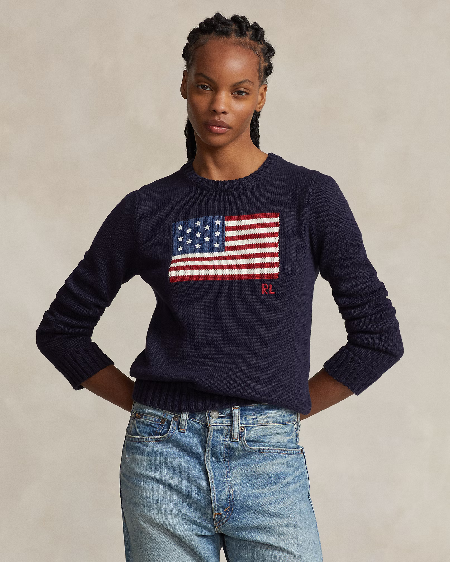 Polo Ralph Lauren Cotton American Flag Knit for Women  with Sizes Small Medium Large