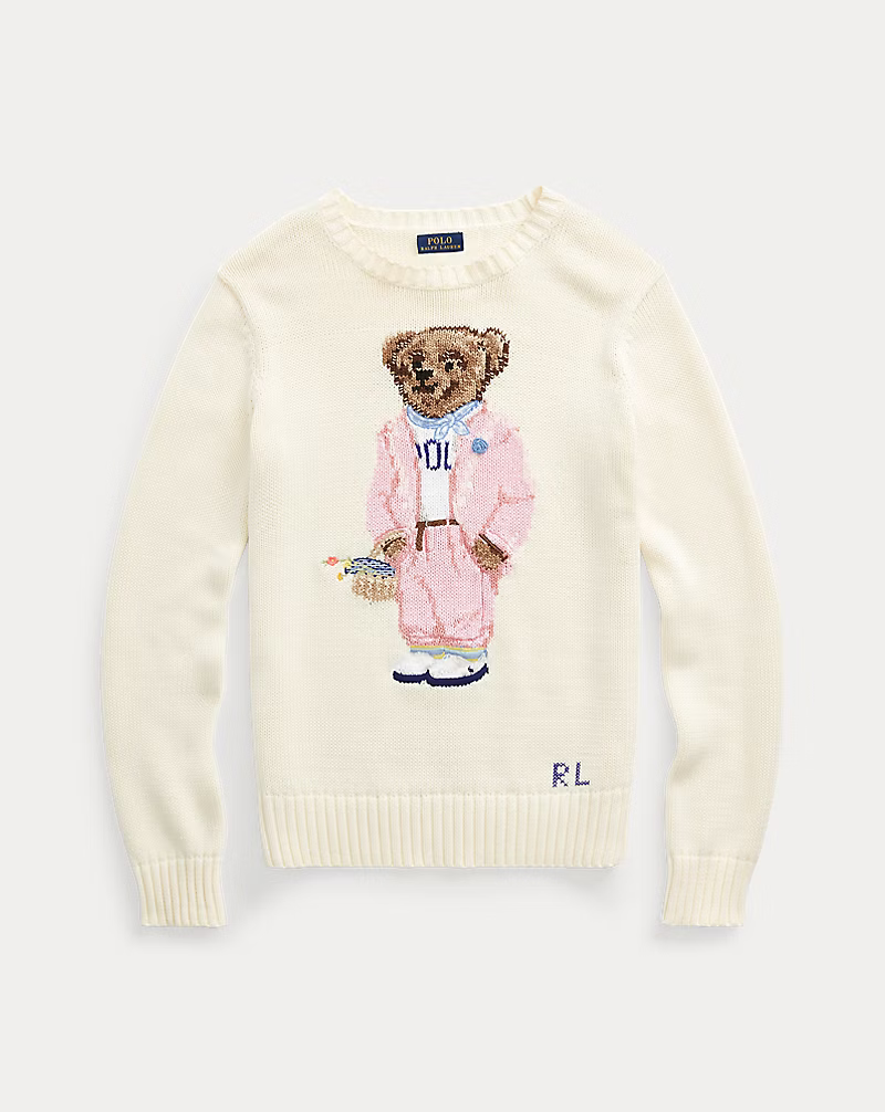 Polo Ralph Lauren Polo Bear Women's Sweater White / Pink Size Small