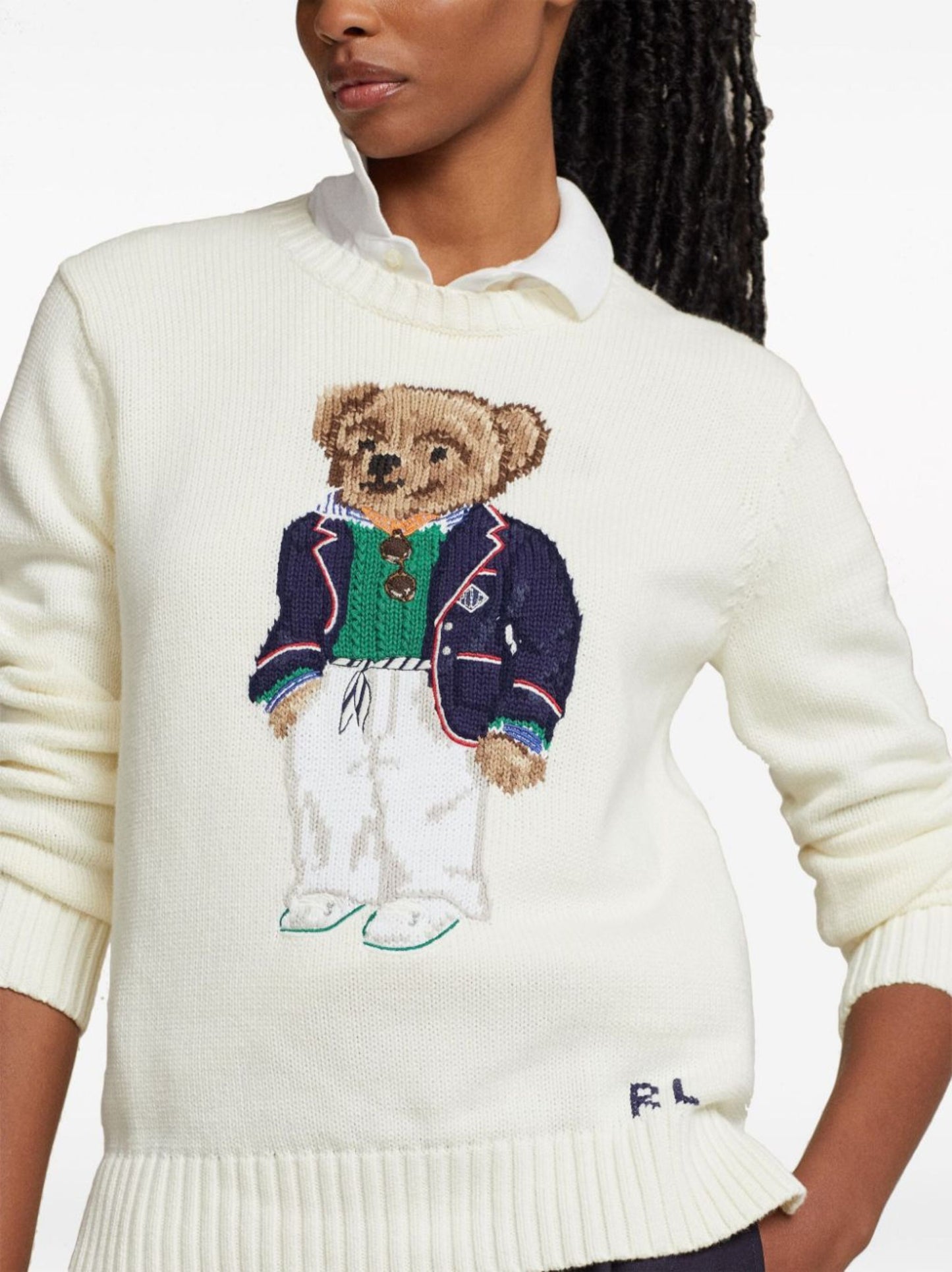 Polo Ralph Lauren Polo Bear Women's Sweater White / Navy Size Small