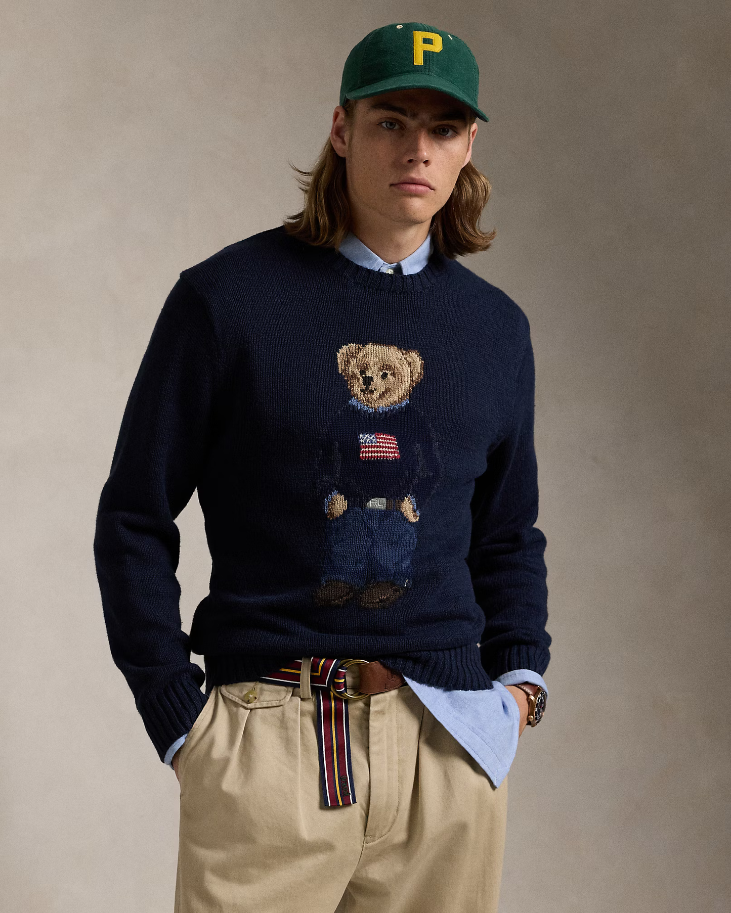 Polo Ralph Lauren Polo Bear Male Men's Sweater Navy Blue Size S M L XL