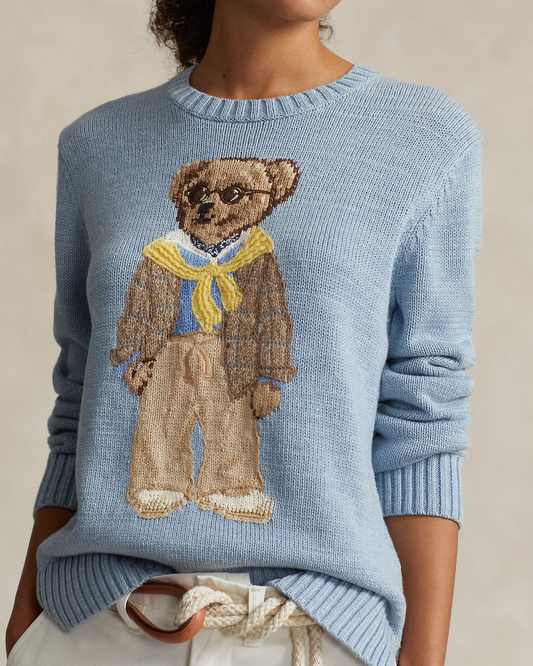 Polo Ralph Lauren Polo Bear Women's Cotton Sweater Blue Size Small