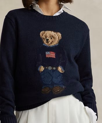 Polo Ralph Lauren Polo Bear Women's Sweater Navy Blue Size Small M L